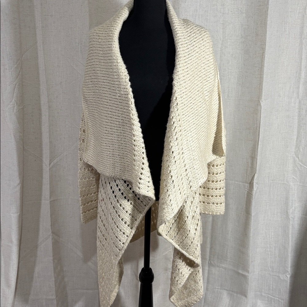 Knox Rose Cream Knit Open-Front Cardigan Sweater